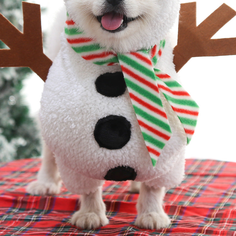 Christmas Pet Cute Dog Snowman Costume