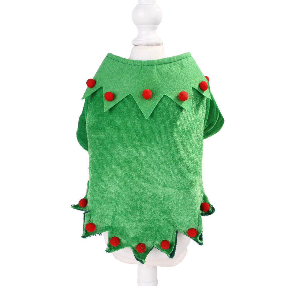 Dog Green Elf Costume with Hat