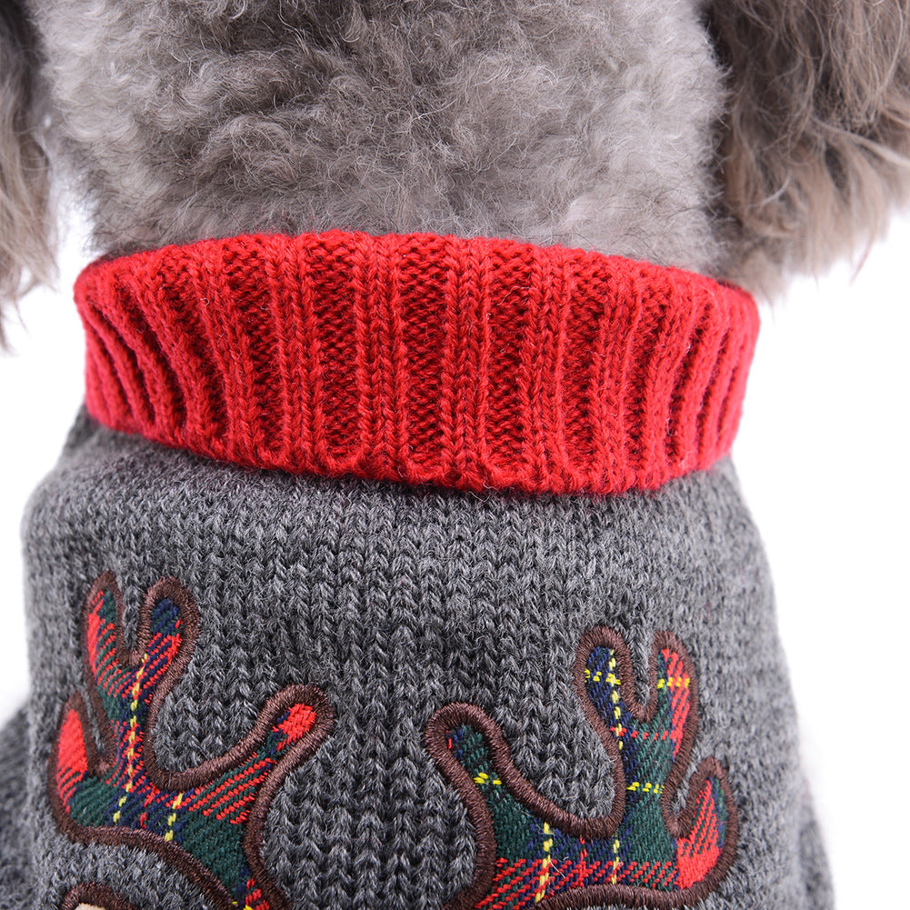 Christmas Holiday Dog Clothes Reindeer Sweater