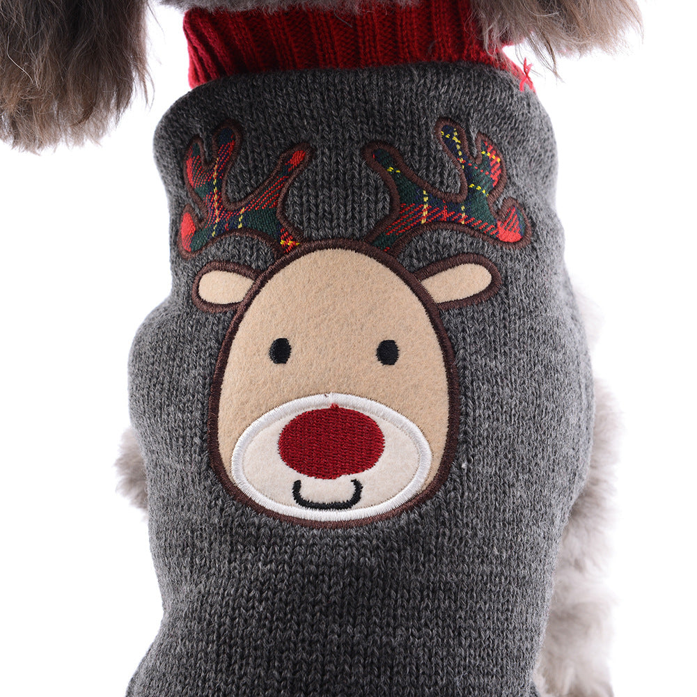 Christmas Holiday Dog Clothes Reindeer Sweater
