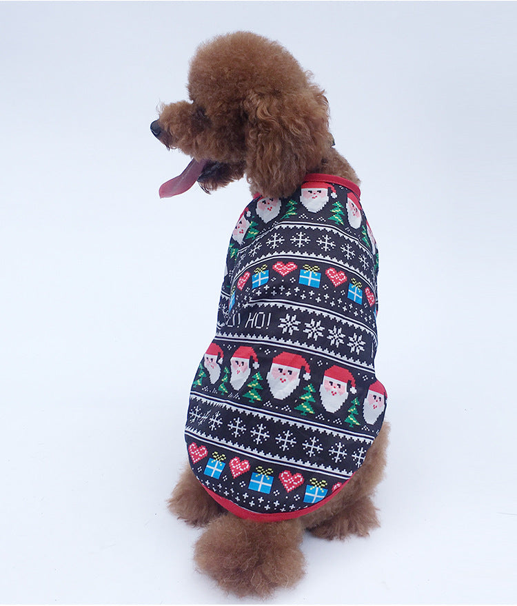 Christmas Dog Shirt Vest Soft Breathable Pet Clothes
